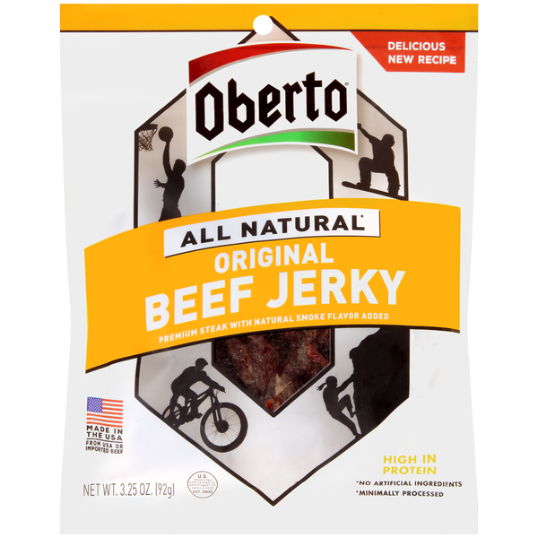 Oberto Oberto All Natural Beef Jerky And Bacon Jerky Display, PK24 8766